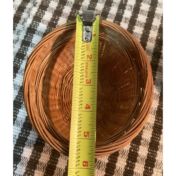 Cute Natural Color Kitty Cat Kitten Woven Basket Removable Lid Red Button Eyes - Picture 12 of 14